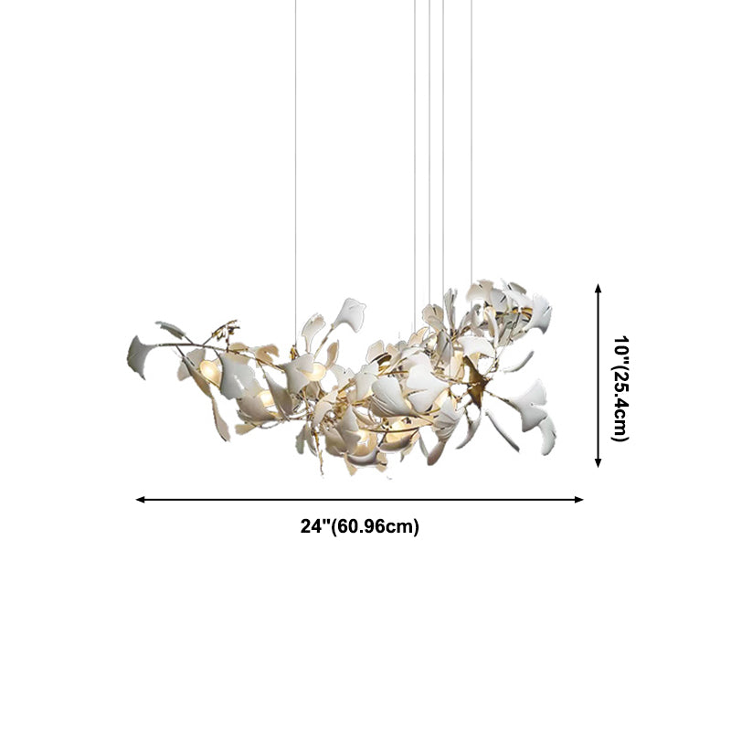 Fireworm Shape Island Lights Modern Style Ceramics Metal Chandelier Lights for Dining Room