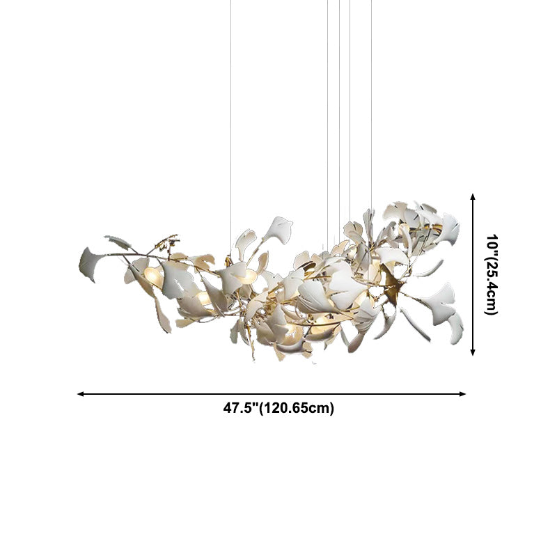 Fireworm Shape Island Lights Modern Style Ceramics Metal Chandelier Lights for Dining Room