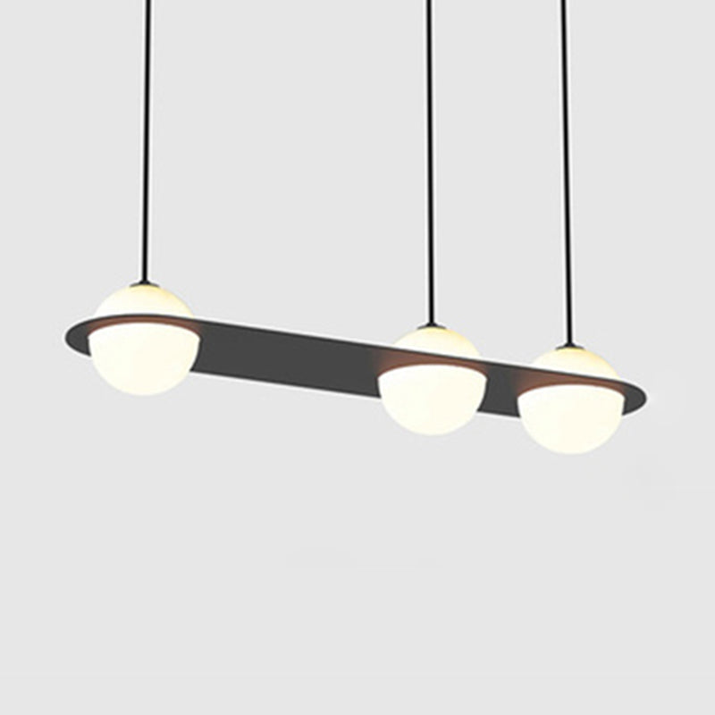 Modern Island Light Round Glass Shade Chandelier Light Fixture for Dining Room