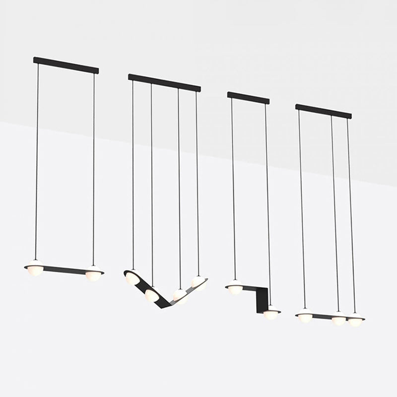 Modern Island Light Round Glass Shade Chandelier Light Fixture for Dining Room