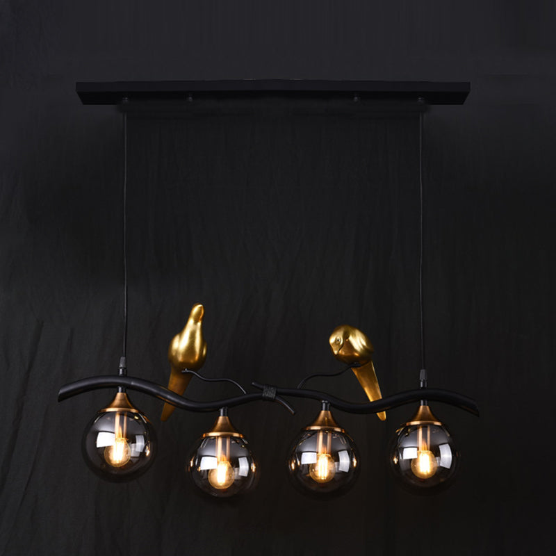 Nordic Modern Island Lamp Round Glass Shade Chandelier Light Fixture for Dining Room