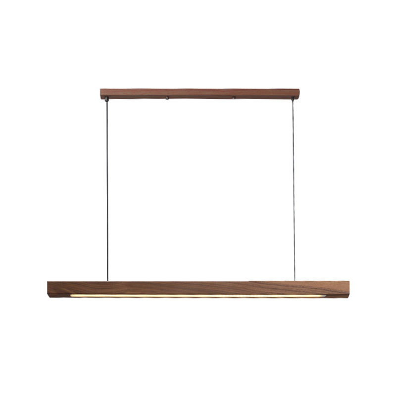 Nordic Style Strip Shape Island Light Wood LED Island Light for Living Room