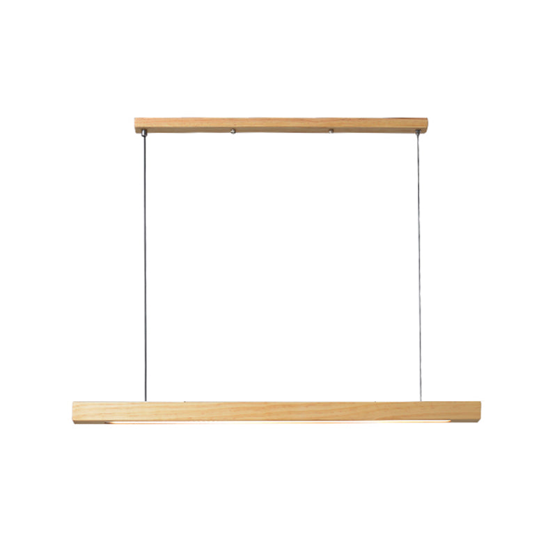 Nordic Style Strip Shape Island Light Wood LED Island Light for Living Room