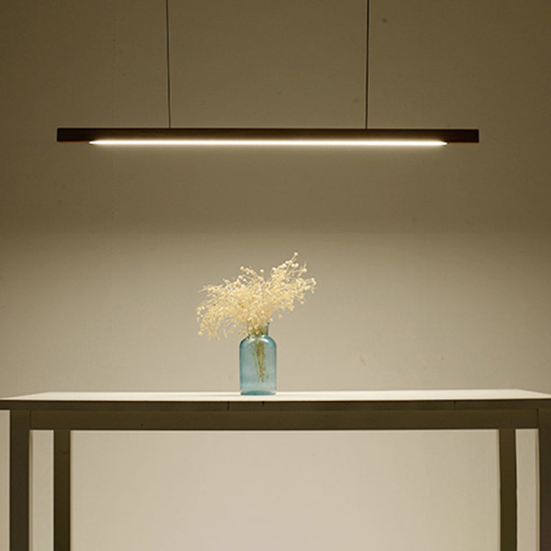 Nordic Style Strip Shape Island Light Wood LED Island Light for Living Room