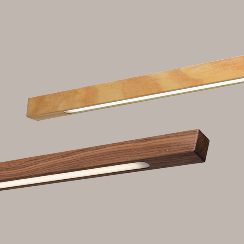 Nordic Style Strip Shape Island Light Wood LED Island Light for Living Room