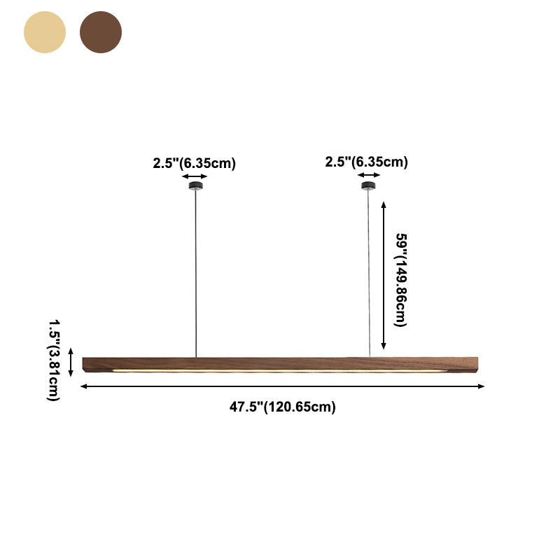 Nordic Style Strip Shape Island Light Wood LED Island Light for Living Room