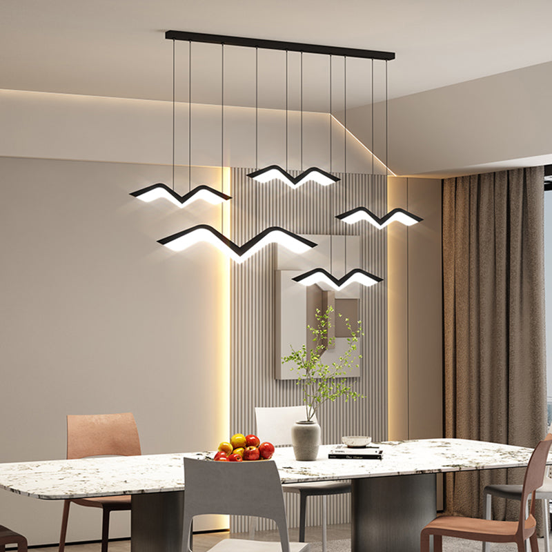 Nordic Style Seagull Shape Island Light Black LED Island Light pour la chambre