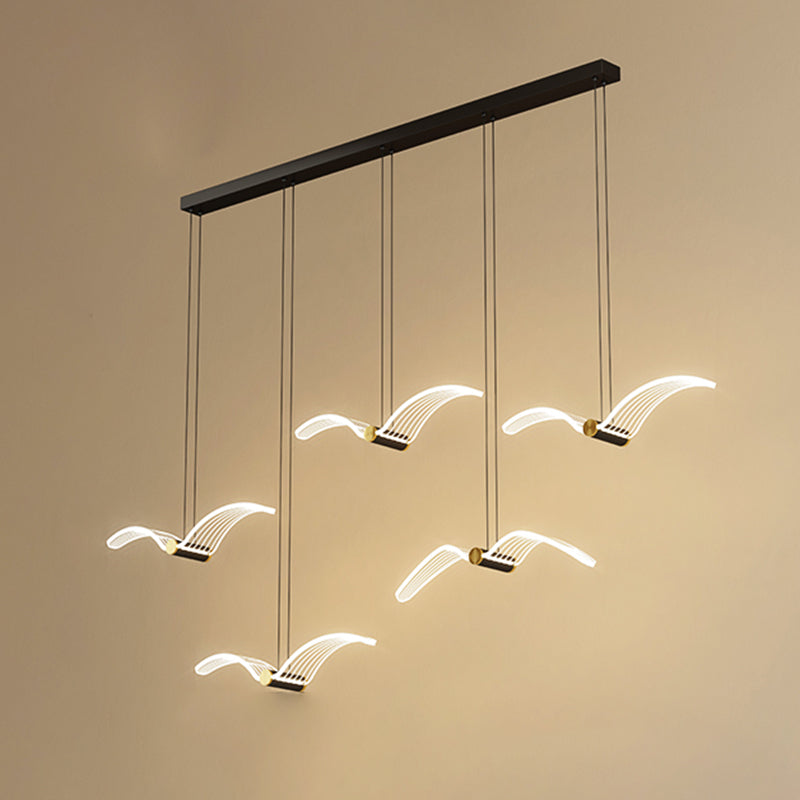 Nordic Style Seagull Shape Island Light Black LED Island Light pour la chambre