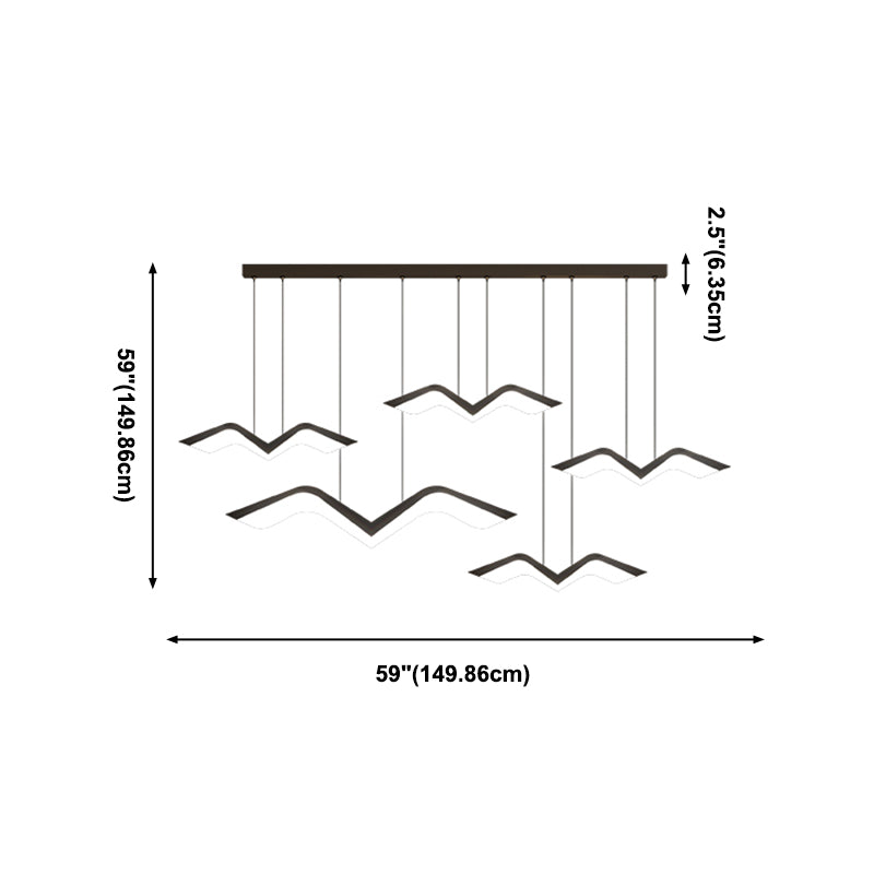 Nordic Style Seagull Shape Island Light Black LED Island Light pour la chambre