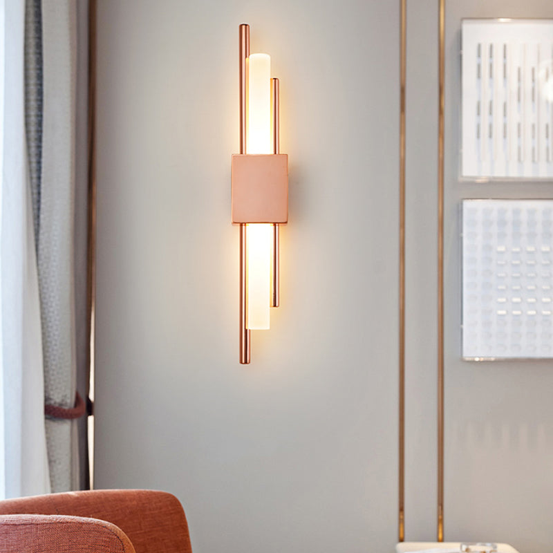 Luz de pared LED de forma geométrica de estilo de pared de estilo moderno con sombra de metal para dormitorio