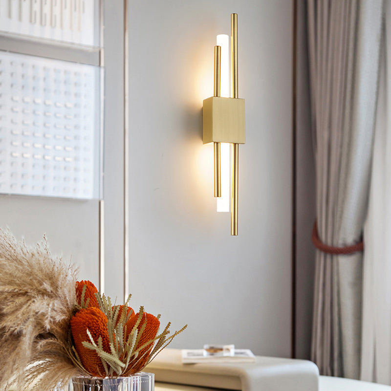 Luz de pared LED de forma geométrica de estilo de pared de estilo moderno con sombra de metal para dormitorio