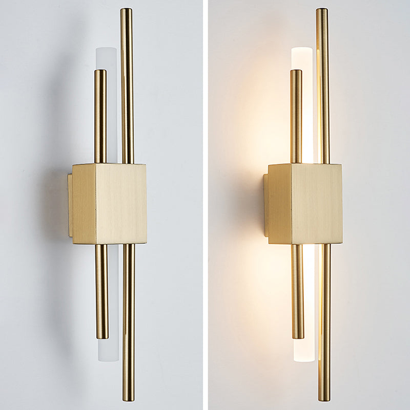 Luz de pared LED de forma geométrica de estilo de pared de estilo moderno con sombra de metal para dormitorio