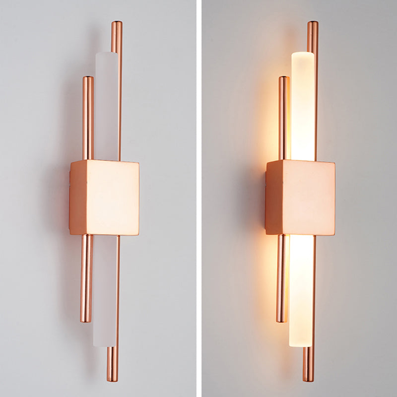 Luz de pared LED de forma geométrica de estilo de pared de estilo moderno con sombra de metal para dormitorio