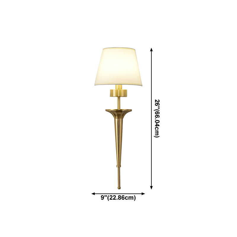 American Messing Wandleuchte Gold 1 Lichtwandlicht mit natürlicher Sackleinen für Schlafzimmer