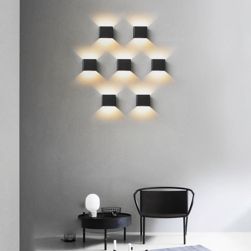 Simplicité Éclairage mural à LED Pince d'éclairage mural carré avec nuance en métal