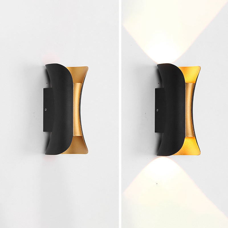 Éclairage d'applications mural incurvé métal