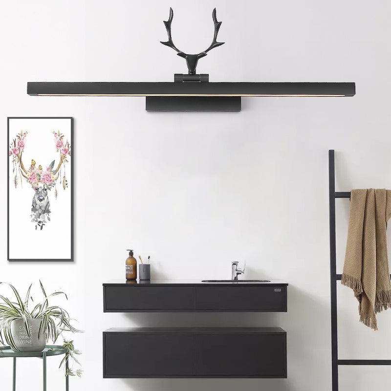Straight Wall Sconce Lighting Minimalism Black Metal Wall Mount Light Fixture