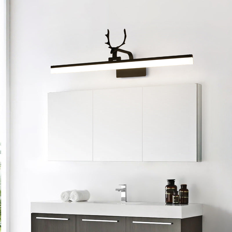 Straight Wall Sconce Lighting Minimalism Black Metal Wall Mount Light Fixture