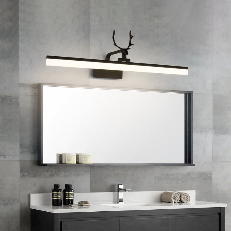 Straight Wall Sconce Lighting Minimalism Black Metal Wall Mount Light Fixture