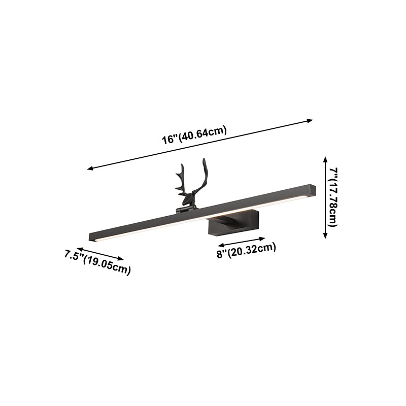 Straight Wall Sconce Lighting Minimalism Black Metal Wall Mount Light Fixture