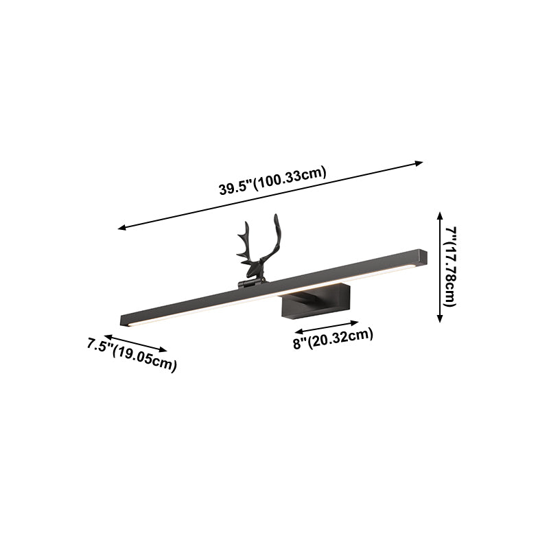 Straight Wall Sconce Lighting Minimalism Black Metal Wall Mount Light Fixture