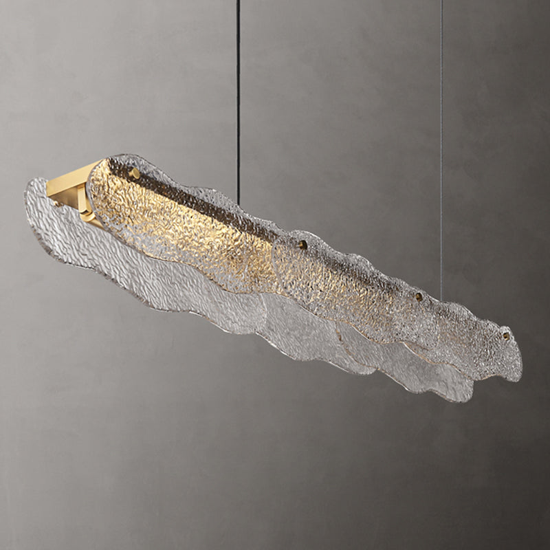 Accesorio de iluminación colgante sombreado Simplicidad Cenina de vidrio Luz de techo de la isla en oro