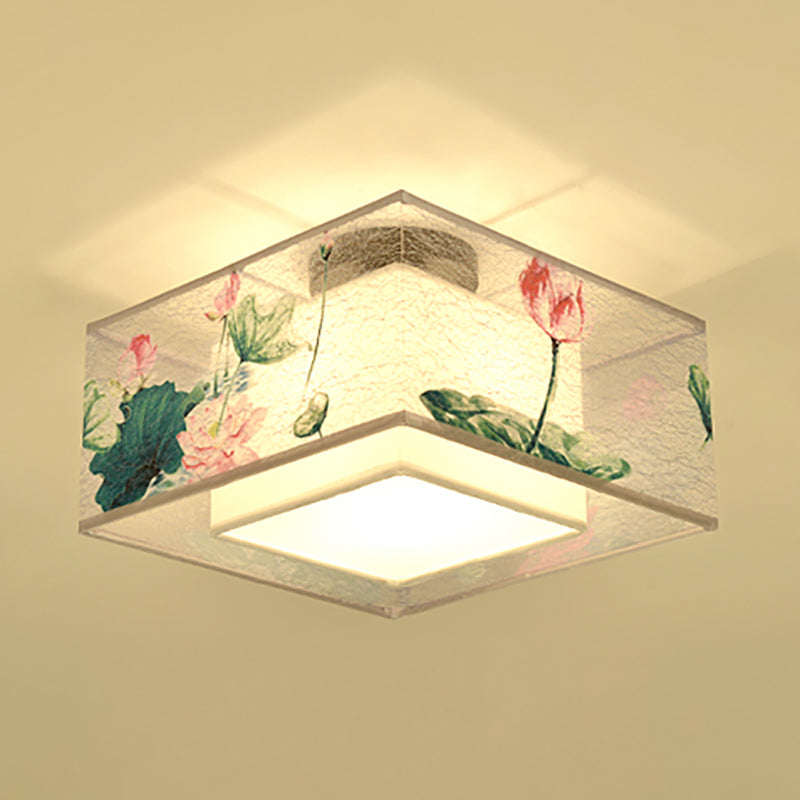 Plafonnier encastré en tissu de style chinois pour salon