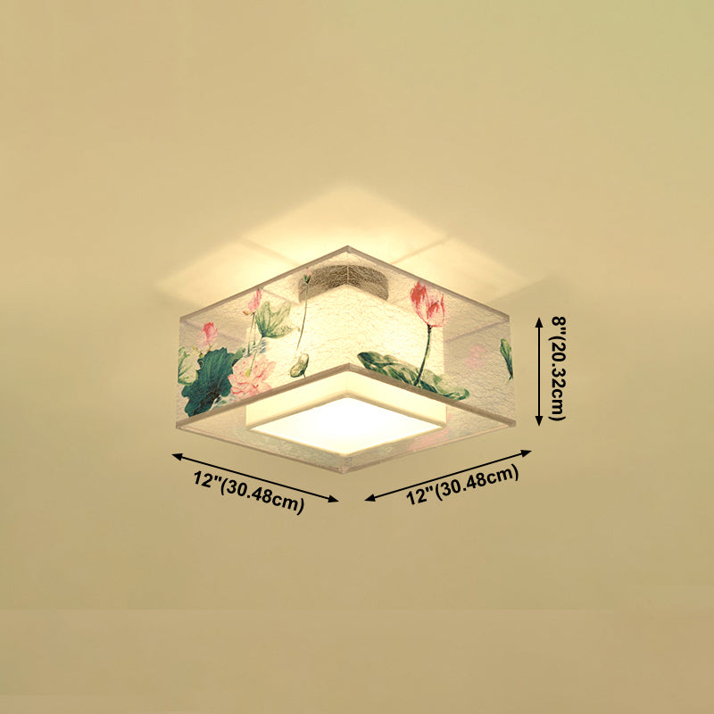 Plafonnier encastré en tissu de style chinois pour salon