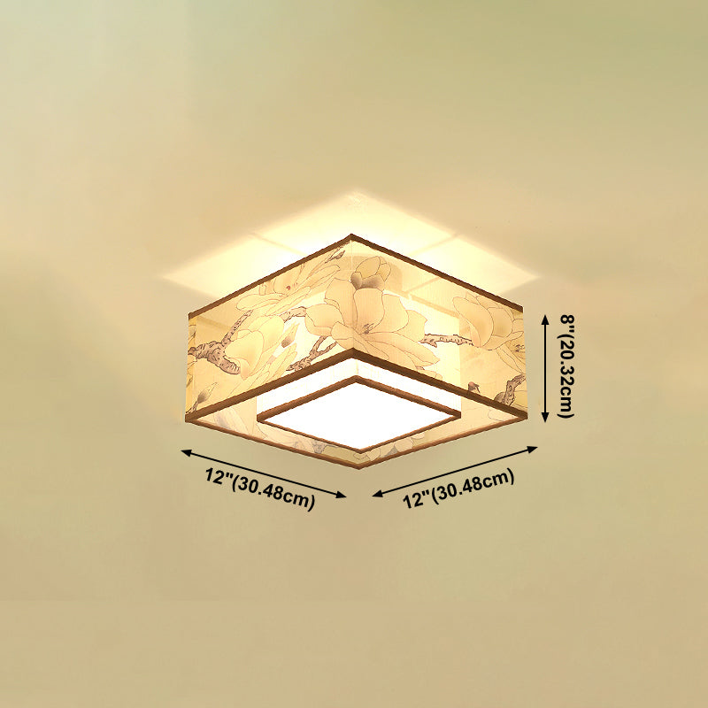 Plafonnier encastré en tissu de style chinois pour salon