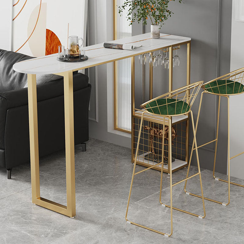 Tavolo da cocktail bar top in pietra tavolo da stoccaggio in metallo in metallo da 42 pollici