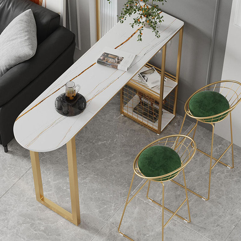 Tavolo da cocktail bar top in pietra tavolo da stoccaggio in metallo in metallo da 42 pollici