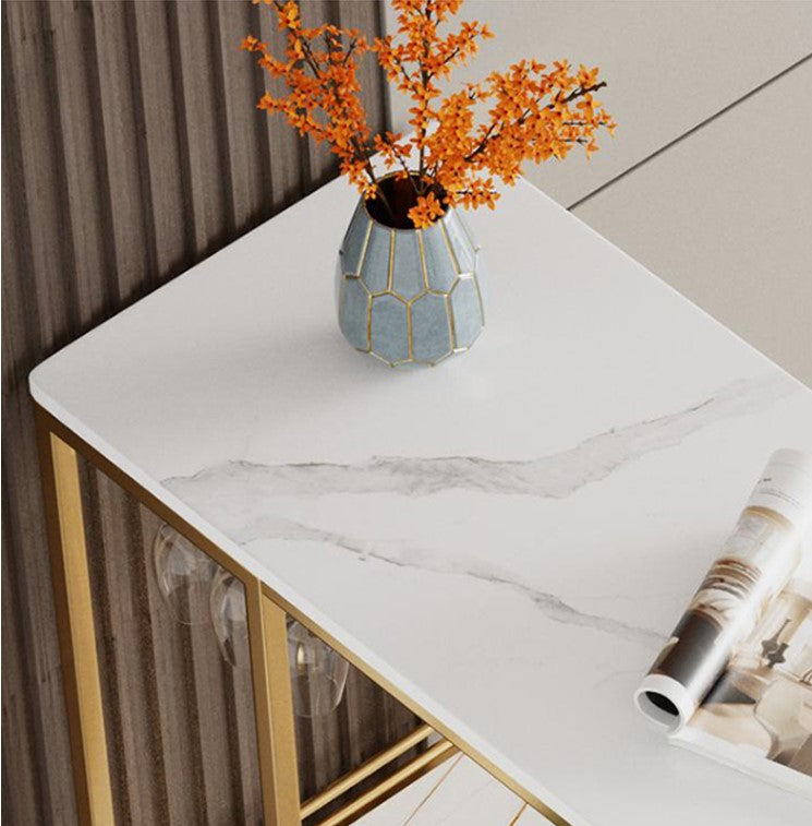 Tavolo da cocktail bar top in pietra tavolo da stoccaggio in metallo in metallo da 42 pollici