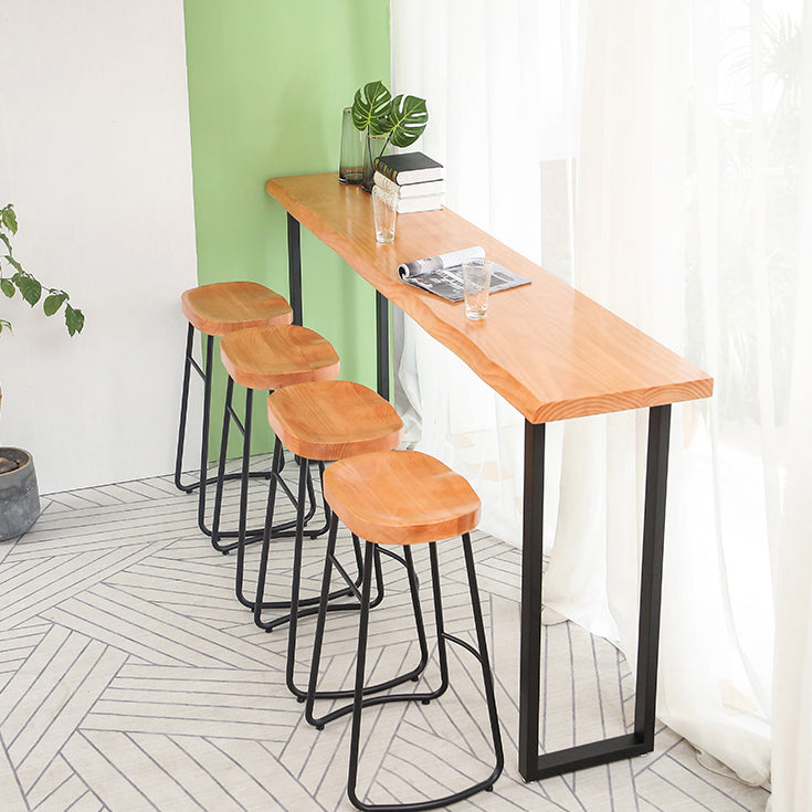 Tavolo da pranzo a barre rettangolo contemporaneo tavolo da bar in legno con base a slitta