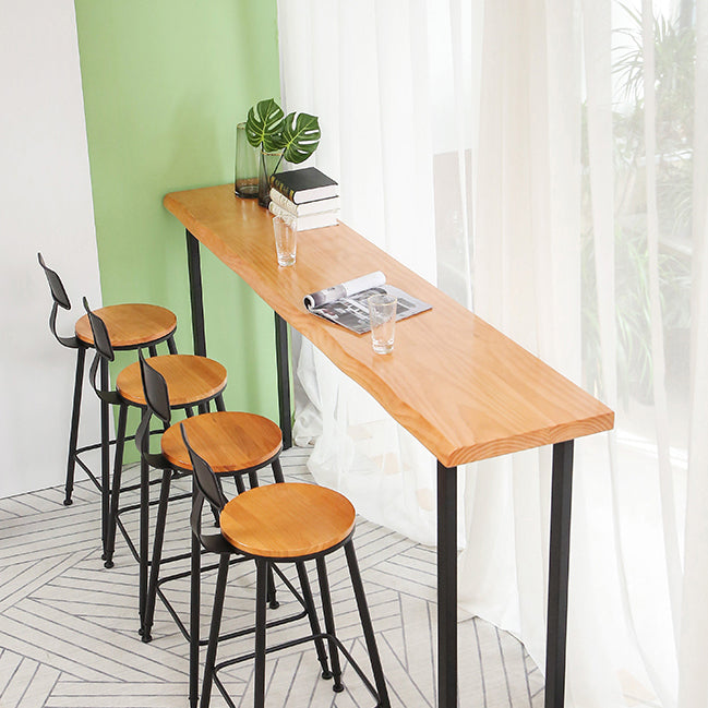 Tavolo da pranzo a barre rettangolo contemporaneo tavolo da bar in legno con base a slitta