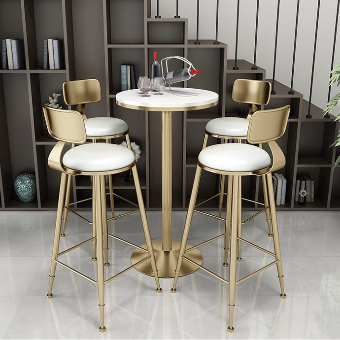 Moderner Bar Esstisch rund und quadratische Barhöhe Cocktailtisch mit Eisenbasis