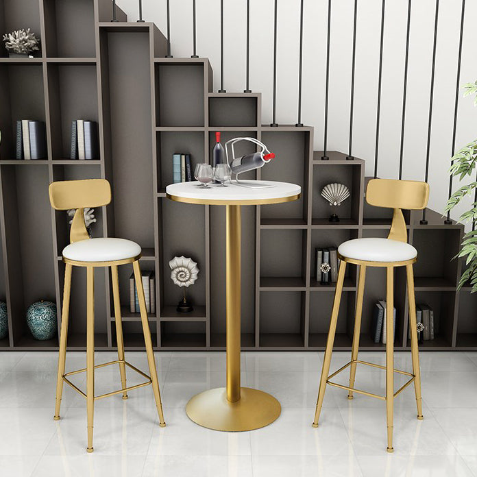 Moderner Bar Esstisch rund und quadratische Barhöhe Cocktailtisch mit Eisenbasis