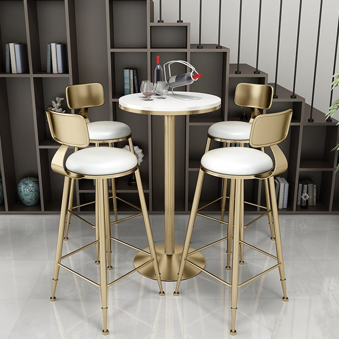 Moderner Bar Esstisch rund und quadratische Barhöhe Cocktailtisch mit Eisenbasis