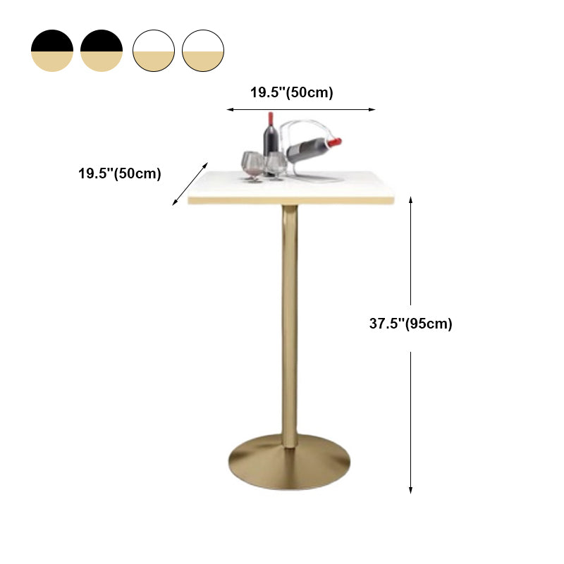 Modern Bar Dining Table Round and Square Bar Height Cocktail Table with Iron Base