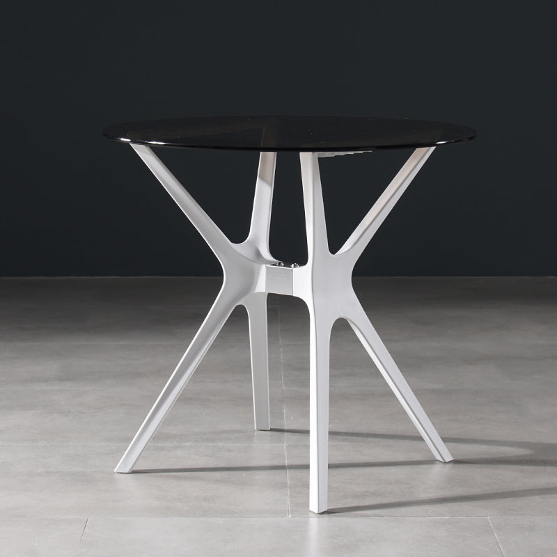 Tavolo da pranzo in stile moderno 31,5 "tavolo da pranzo in vetro rotondo in vetro per uso domestico