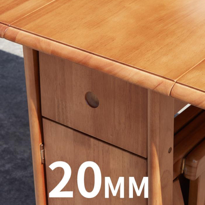 Mid-Century Dining Table Solid Wood Drop-Leaf Table for Home Use, 51"L x 35"W x 29.5"H