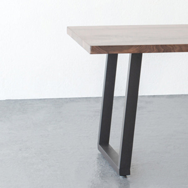 Mesa de comedor rectangular de estilo industrial, mesa fija de madera con madera maciza