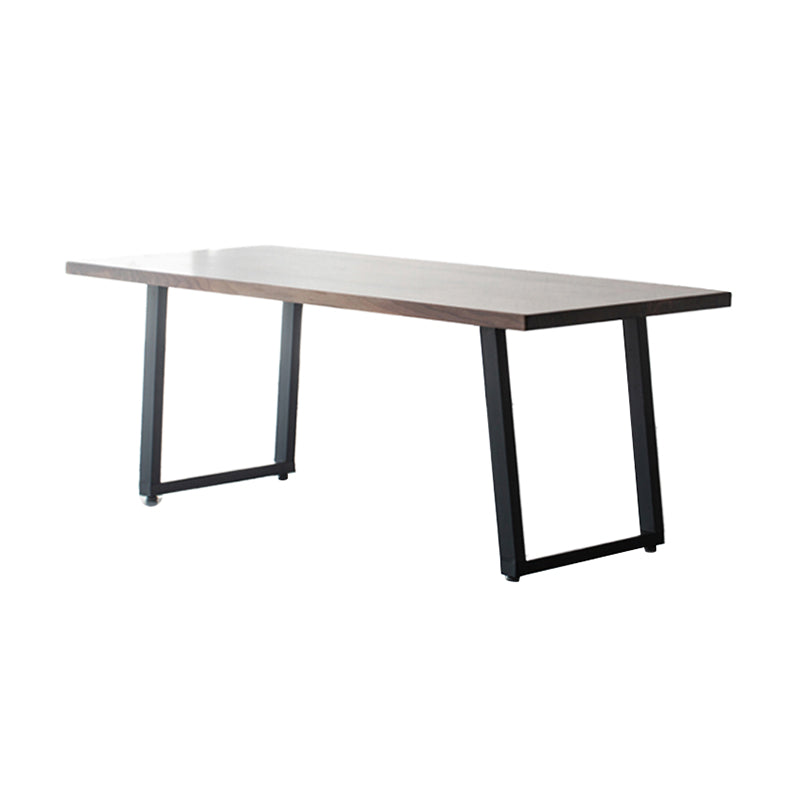 Mesa de comedor rectangular de estilo industrial, mesa fija de madera con madera maciza