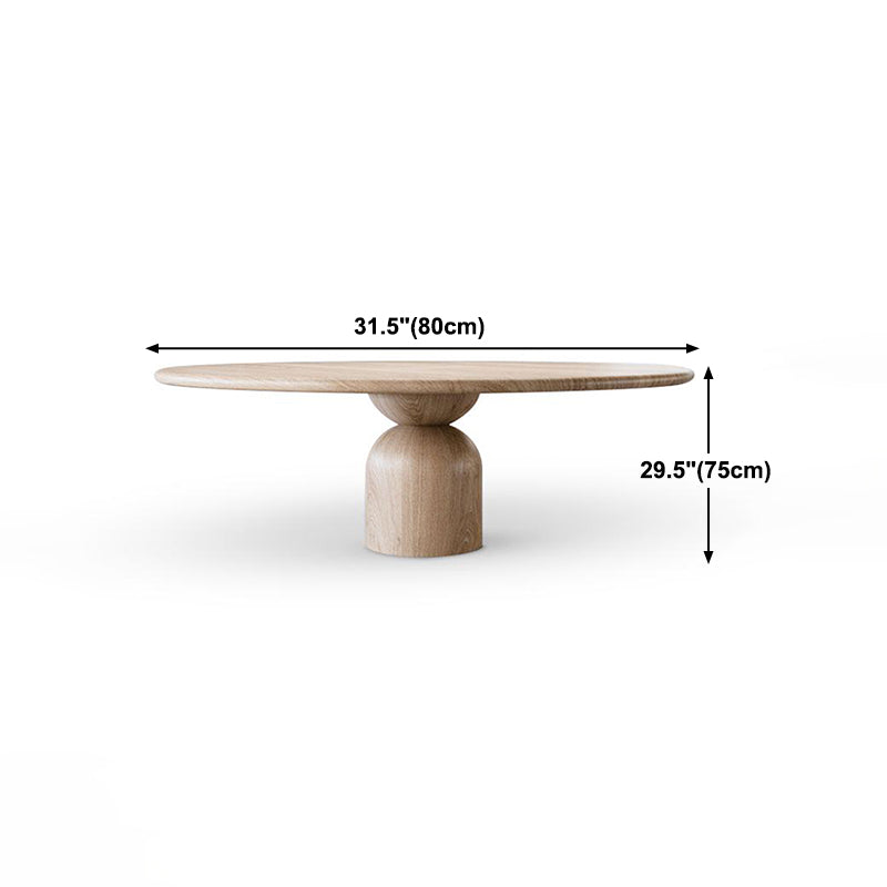 Solid Wood Simplicity Dining Table Round Fixed Table for Dining Room