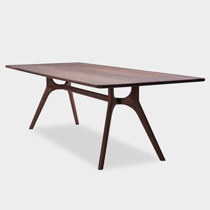 Rectangle Wood Dining Table Pine Solid Wood Table Modern with Trestle Base