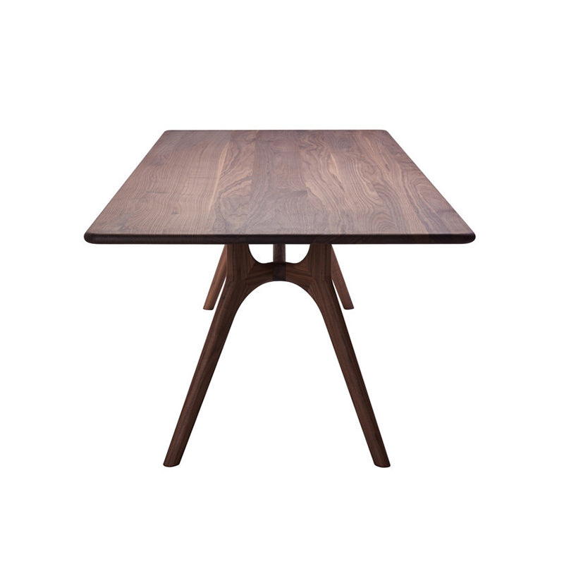 Rectangle Wood Dining Table Pine Solid Wood Table Modern with Trestle Base