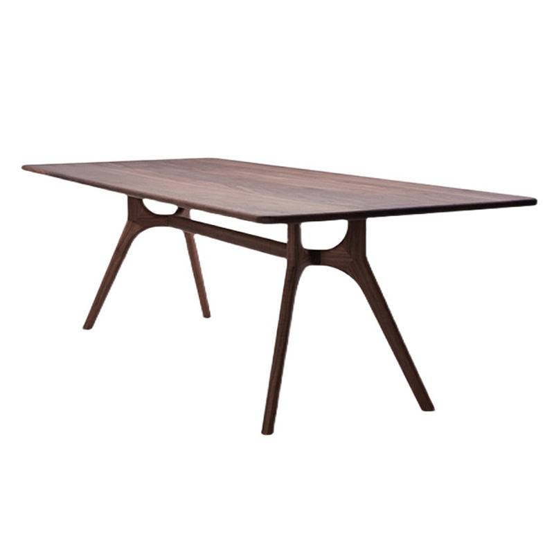 Rectangle Wood Dining Table Pine Solid Wood Table Modern with Trestle Base