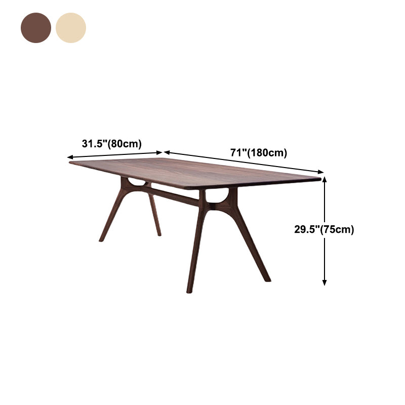 Rectangle Wood Dining Table Pine Solid Wood Table Modern with Trestle Base