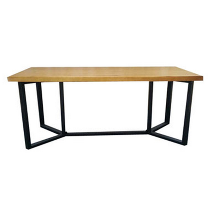 Industrial Rectangle Dining Table Solid Wood Trestle Base Dining Table