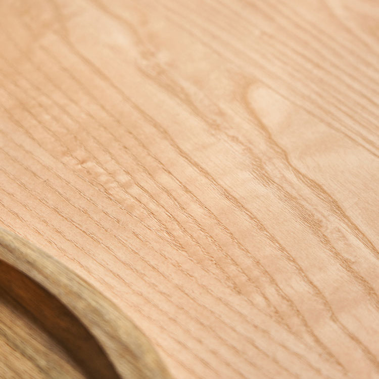 Rechthoek bruine eettafel vaste houten eettafel met dubbele voetstukbasis