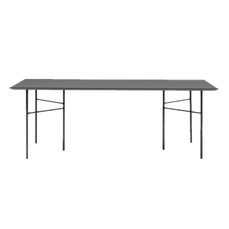 Industrial Style Dining Table Rectangle Solid Wood Black Dining Table with 4 Legs